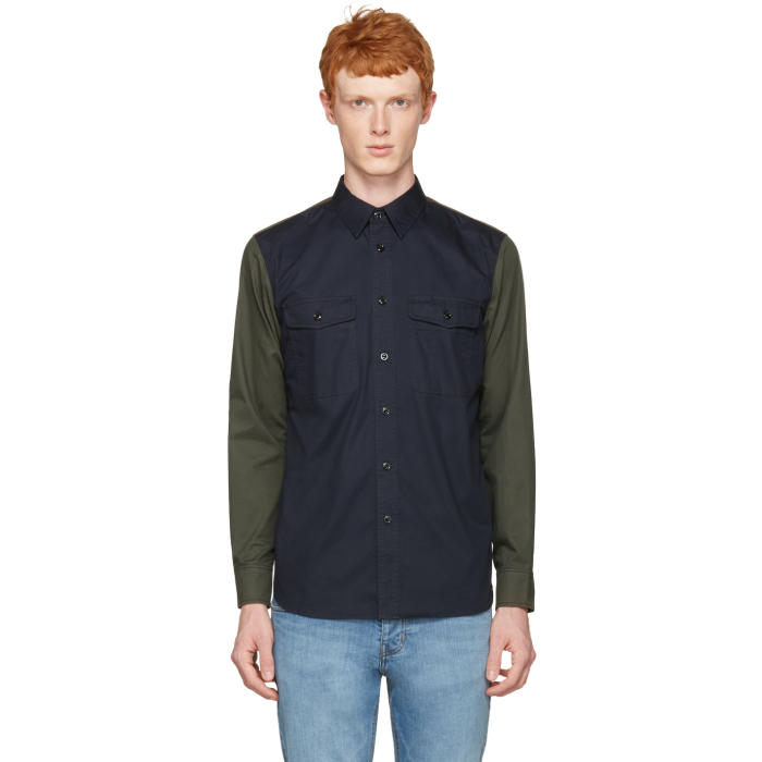 Rag and Bone Navy Contrast Shirt Rag and Bone