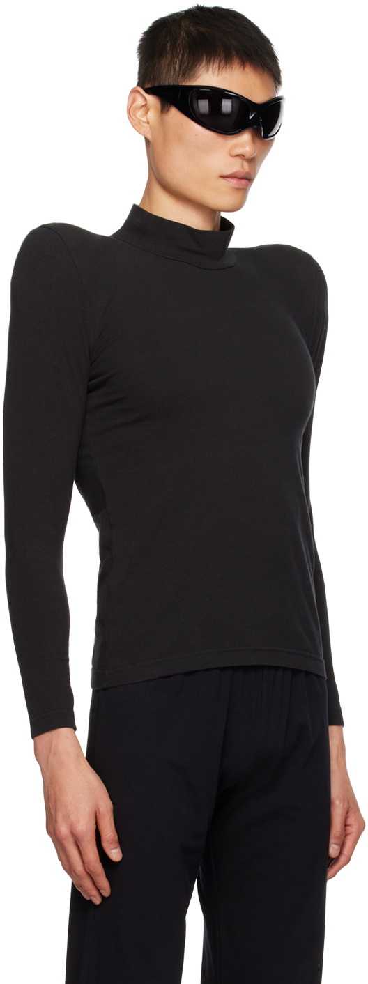 Balenciaga Black Round Shoulder Turtleneck