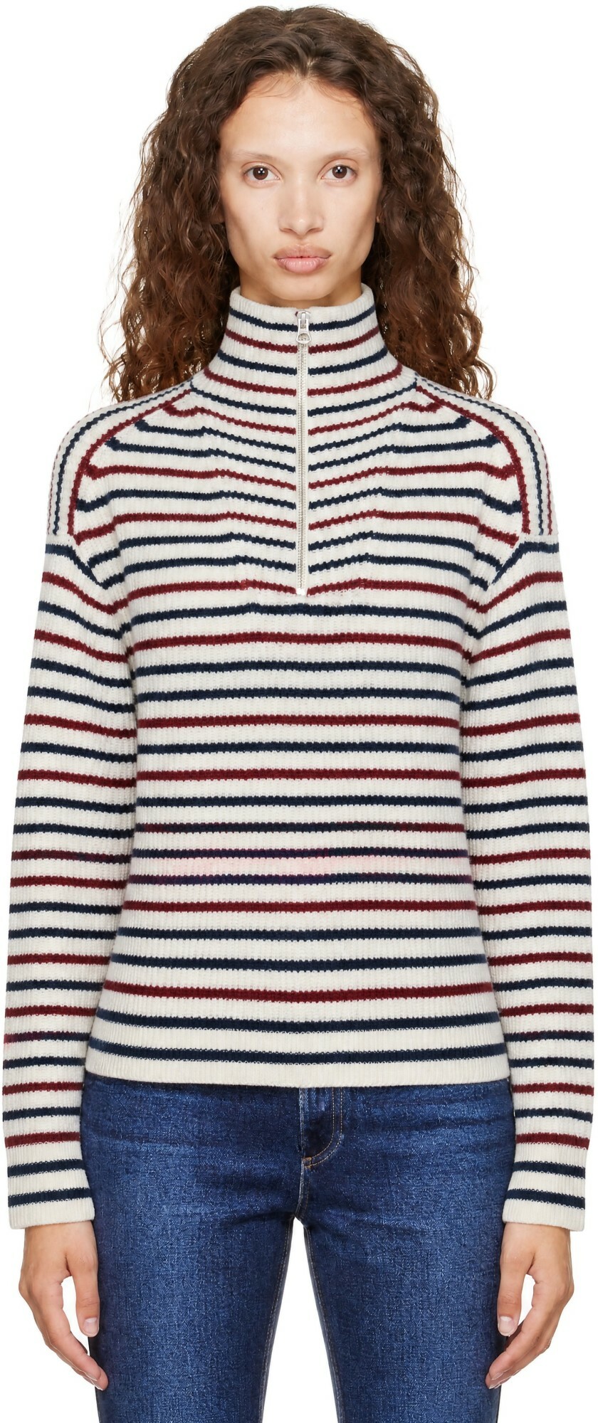 rag & bone Multicolor Georgie Stripe Half Zip Sweater