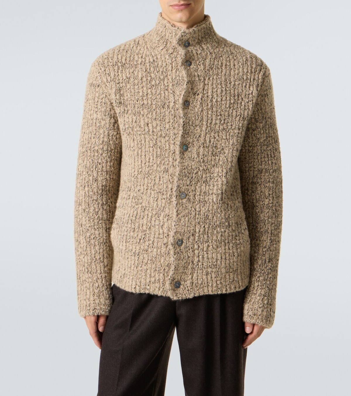 God's True Cashmere Cashmere bouclé cardigan with labradorite