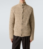 God's True Cashmere Cashmere bouclé cardigan with labradorite