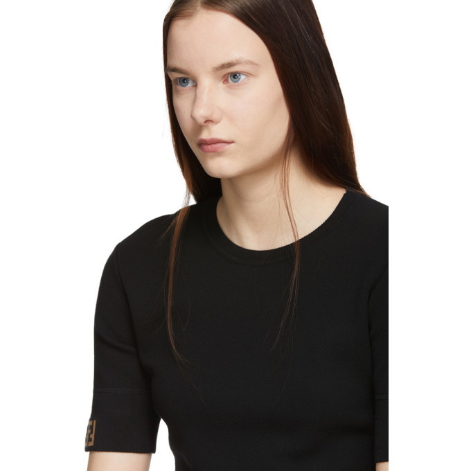 Fendi Black Knit T-Shirt Fendi