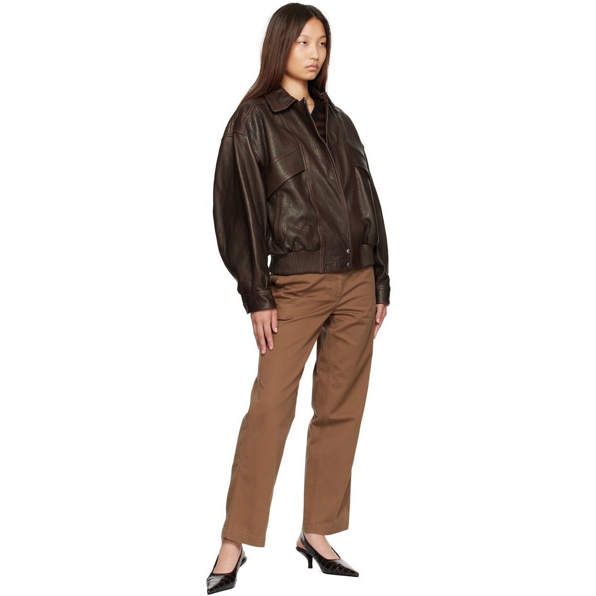 Nothing Written Brown Tabby Wide Chino Pants
