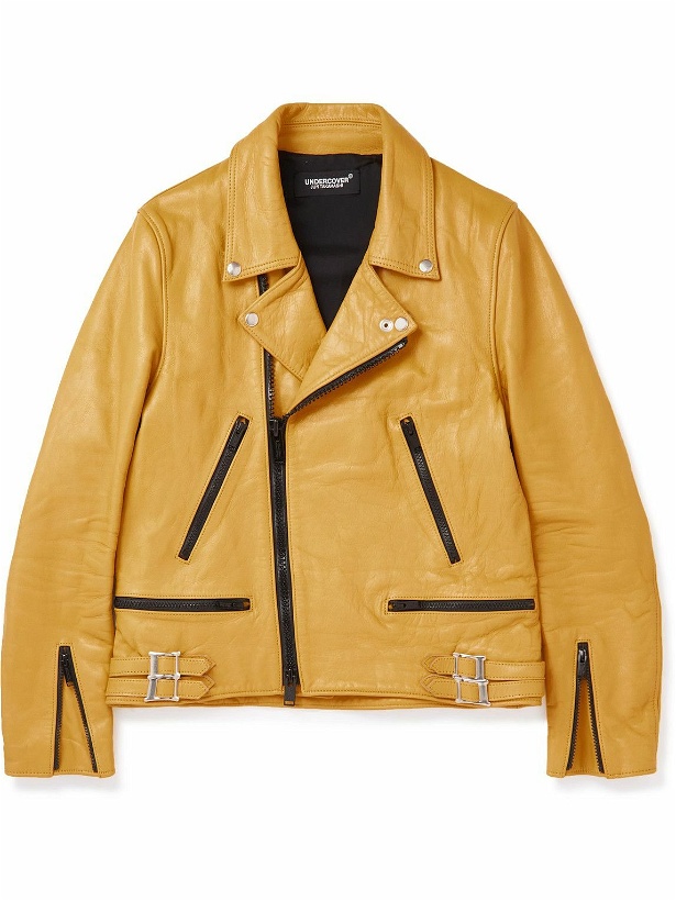 Photo: UNDERCOVER - Slim-Fit Leather Jacket - Yellow