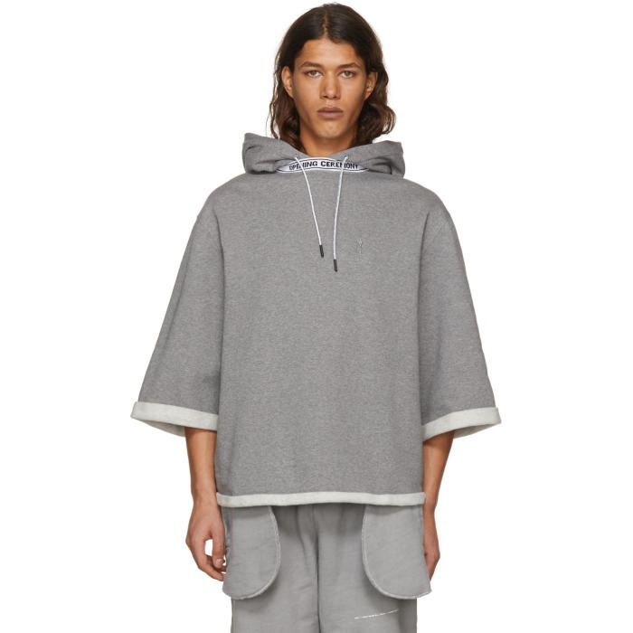 Photo: Opening Ceremony Grey Short Sleeve Banded Hoodie