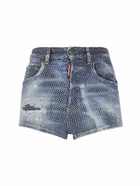 DSQUARED2 - Embellished Denim High Rise Shorts