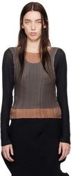 ISSEY MIYAKE Black Layered Color Pleats T-shirt