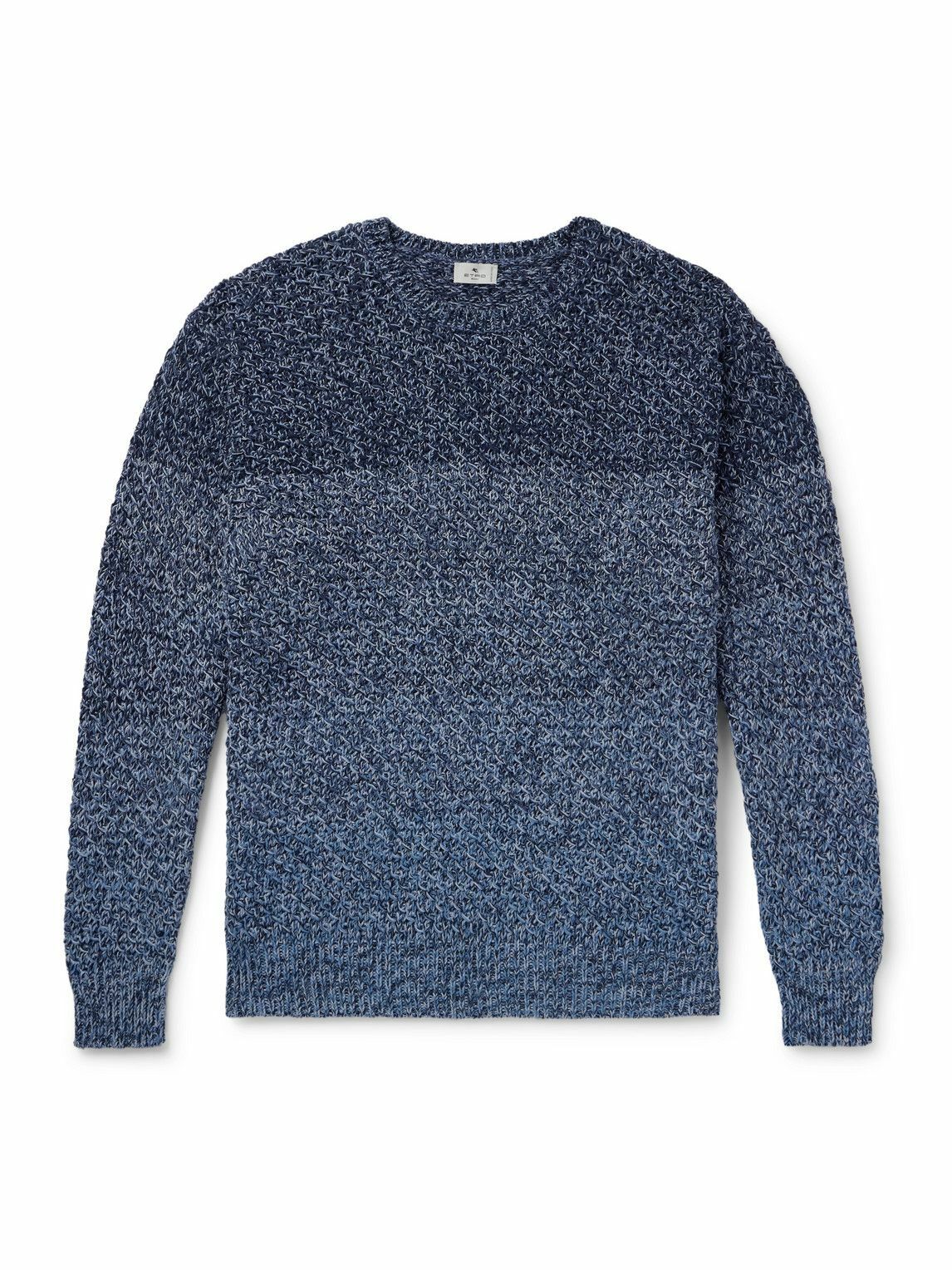 Etro - Degradé Cotton-Jacquard Sweater - Blue