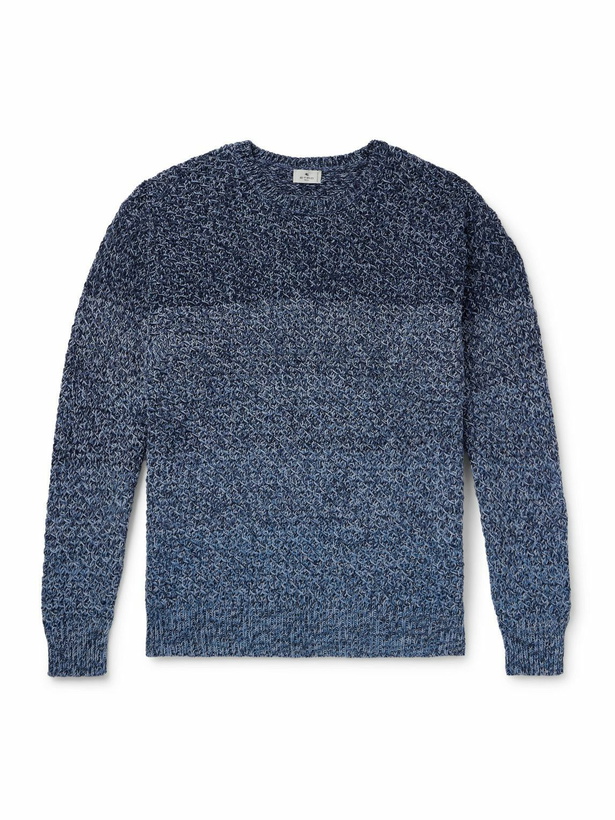 Photo: Etro - Degradé Cotton-Jacquard Sweater - Blue
