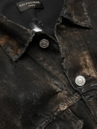 Balenciaga - Oversized Distressed Denim Jacket - Black