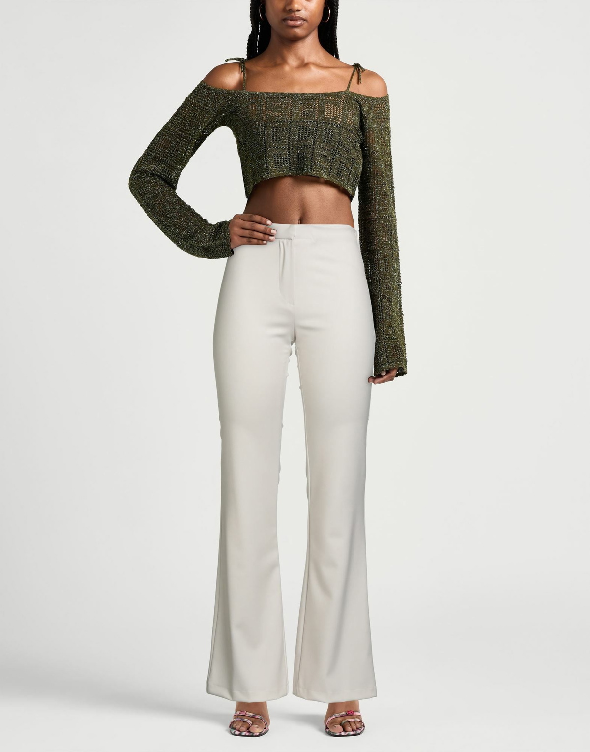 Andreādamo Womens Pants in Off white