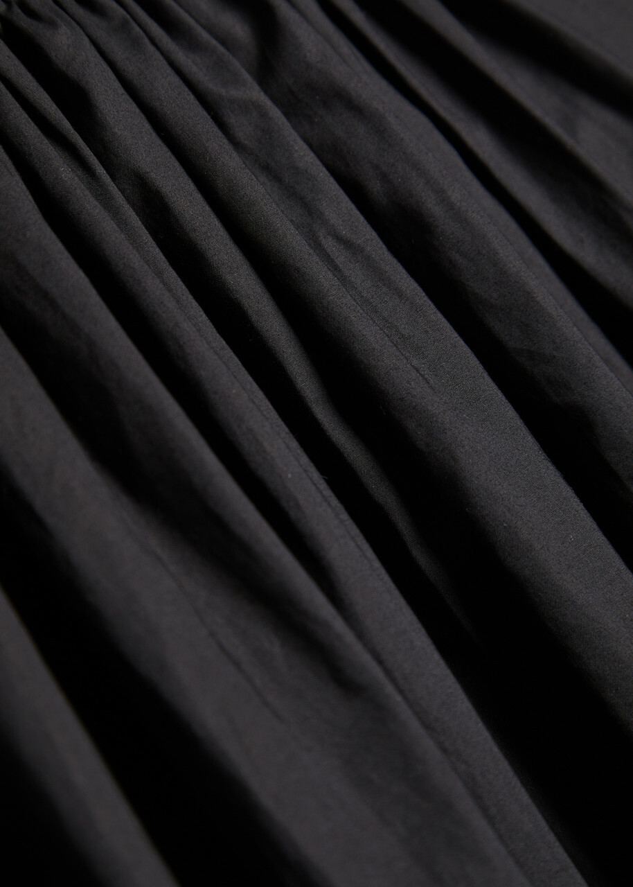 Matteau Gathered Cotton-poplin Midi Dress Black