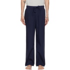Tekla Navy Poplin Pyjama Pants