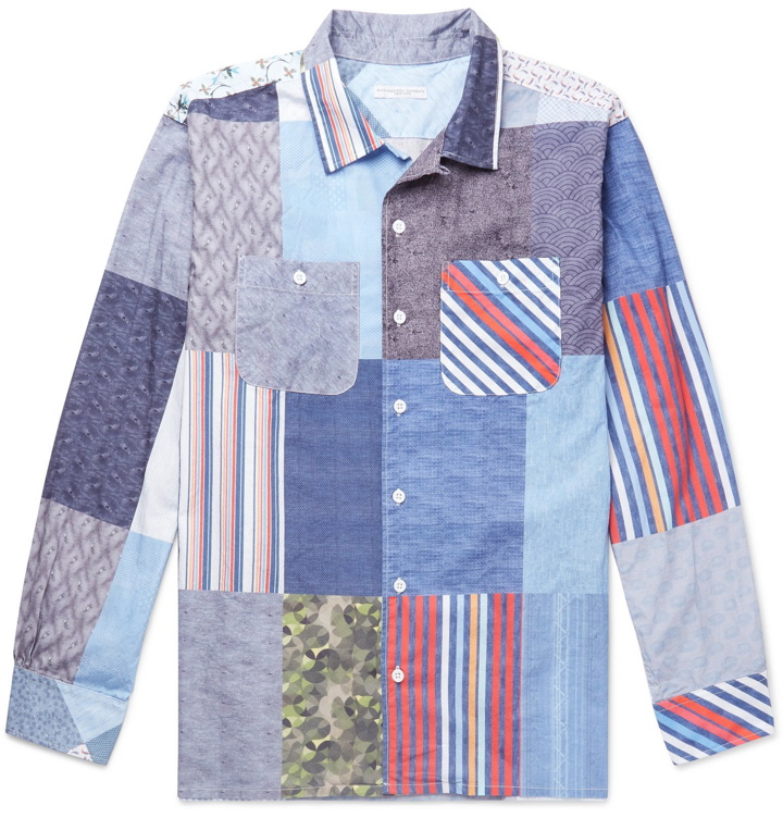 Photo: Engineered Garments - Camp-Collar Patchwork Cotton Shirt - Blue