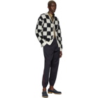 Needles Off-White and Black Mohair Checkered Cardigan