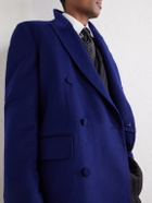 TOM FORD - Double-Breasted Brushed Wool and Cashmere-Blend Felt Coat - Blue