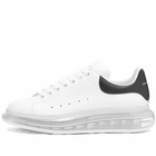 Alexander McQueen Men's Air Bubble Wedge Sole Sneakers in White/Black