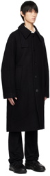 Wooyoungmi Black Spread Collar Coat