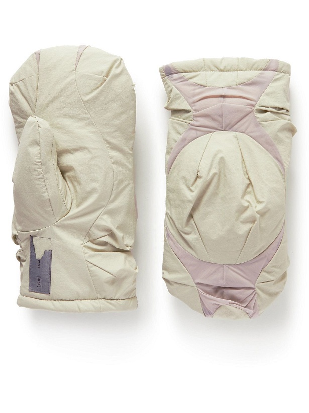 Photo: POST ARCHIVE FACTION - 4.0 Left Distressed Quilted Nylon Down Mittens