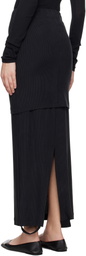 ALAINPAUL Black Fuseau Warm-Up Maxi Skirt