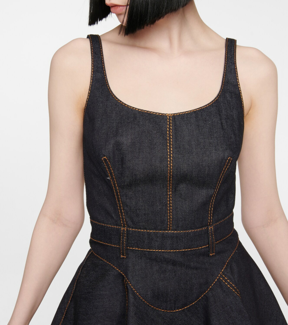 Alexander McQueen - Asymmetric denim minidress Alexander McQueen