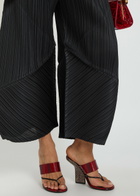 Pleats Please Issey Miyake Pleated Wide-leg Cropped Woven Trousers Black