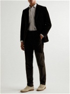 Caruso - Slim-Fit Straight-Leg Pleated Cotton-Blend Corduroy Suit Trousers - Brown