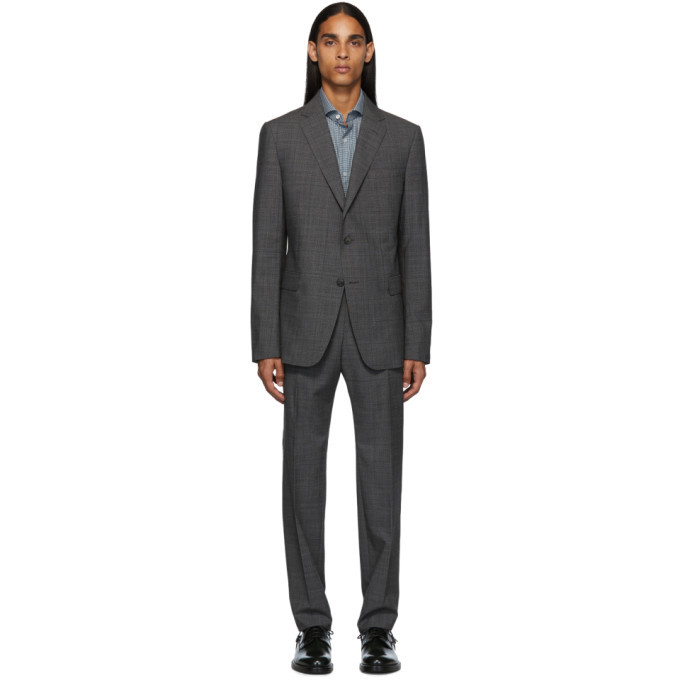 Z Zegna Grey Check Slim Suit Z Zegna