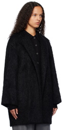 AURALEE Black Brushed Mohair Shaggy Coat