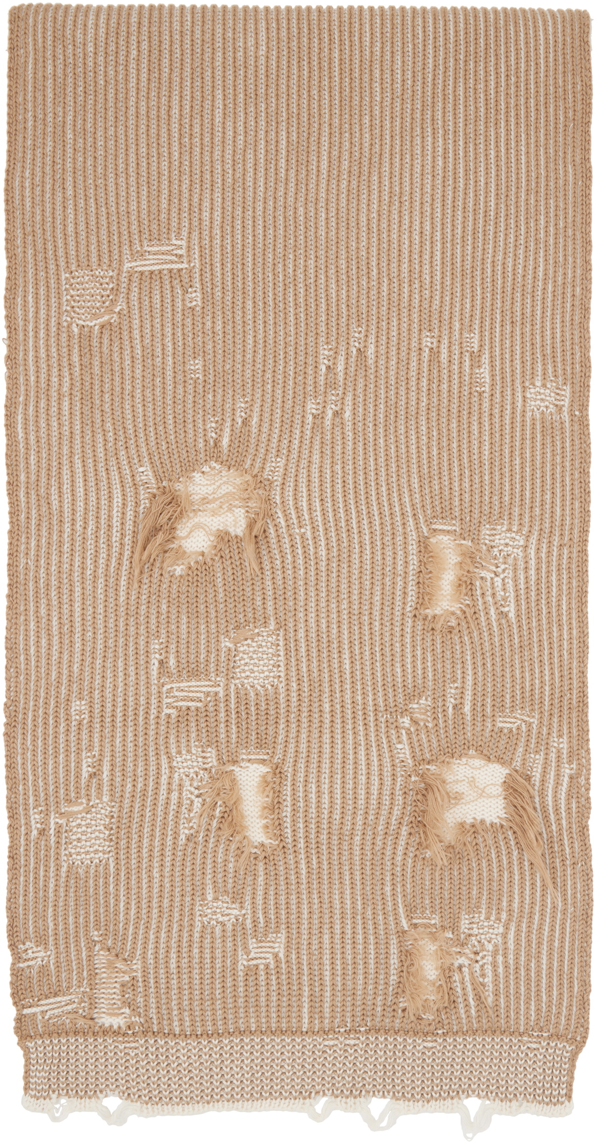 MM6 Maison Margiela Tan & White Amended Optical Ribs Scarf