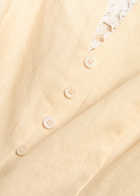 Reformation Viola Crochet-trimmed Linen top Cream