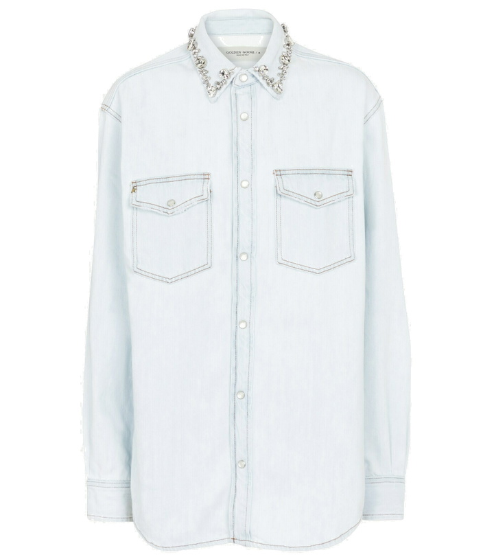 Photo: Golden Goose - Embellished cotton chambray shirt