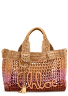 Chloe Summer Banana Logo Leather and Raffia Tote - Multicoloured 1 - One Size