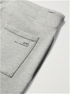 A.P.C. - Molleton Tapered Mélange Fleece-Back Cotton-Jersey Sweatpants - Gray