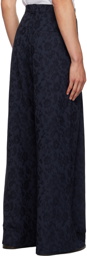 King & Tuckfield Navy Wide Leg Trousers