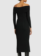 SELF-PORTRAIT - Off-shoulder Knit Midi Dress
