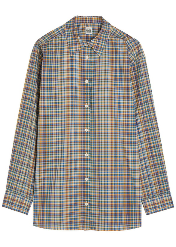 Photo: Toteme Checked Cotton-poplin Shirt Grey