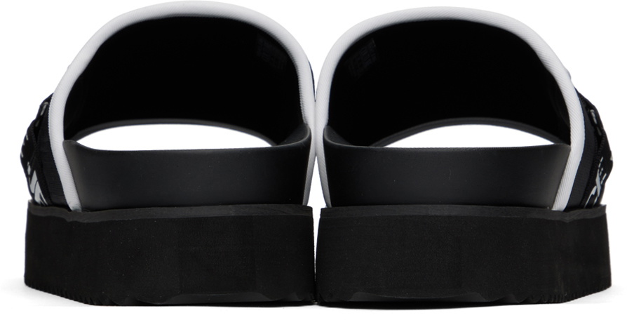 Versace Jeans Couture Black & White Logo Platform Sandals
