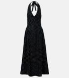 Faithfull La Cala polka-dot halterneck linen midi dress