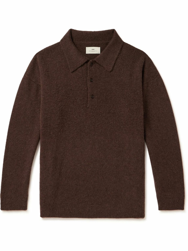 Photo: SSAM - Brushed Cashmere Polo Shirt - Brown