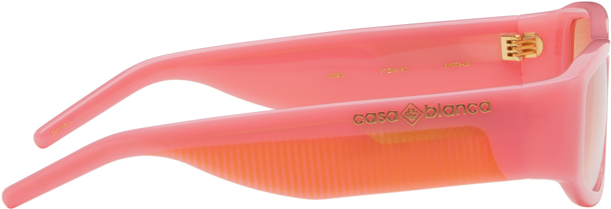 Casablanca Pink & Orange Rectangular Comb Acetate Sunglasses