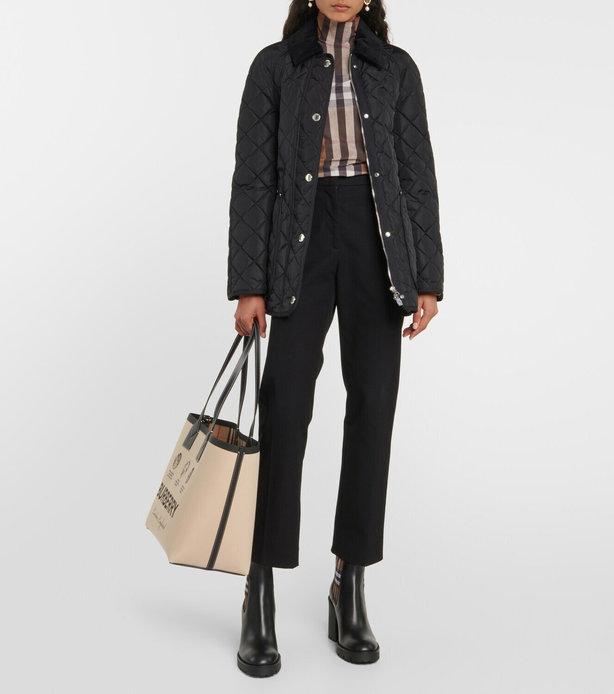 Burberry quilted hot sale belted jacket