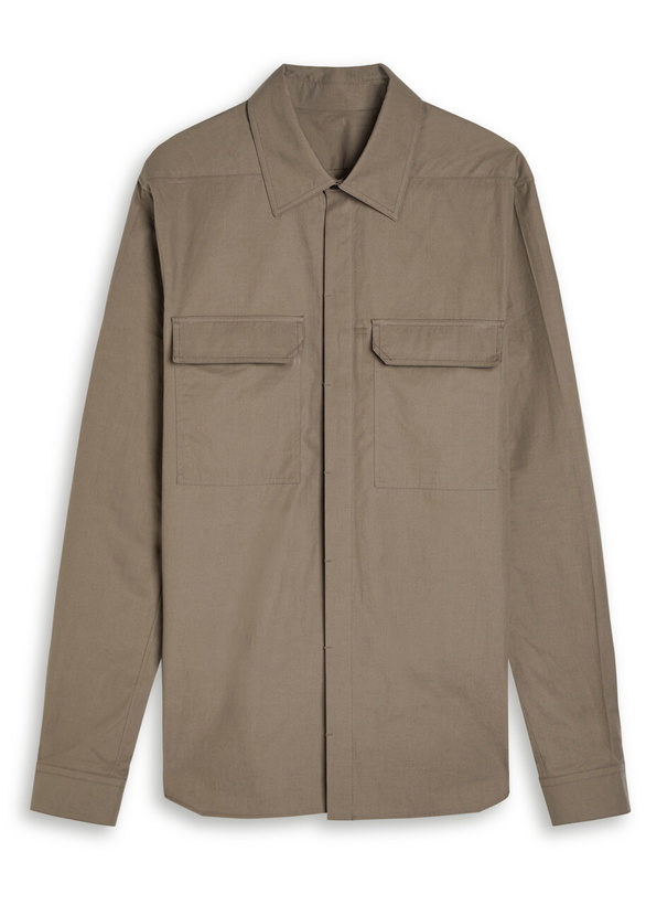 Photo: Rick Owens Camica Cotton-poplin Overshirt Jacket Beige