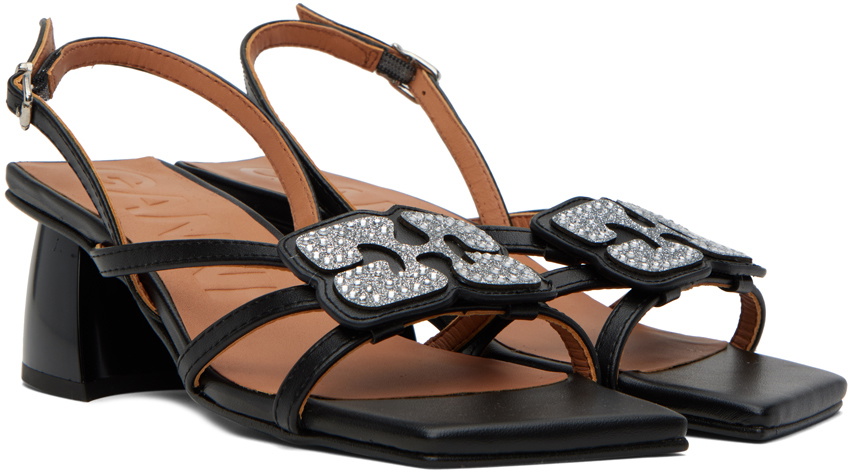 GANNI Black Butterfly Strass Heeled Sandals GANNI GANNI Black Butterfly Strass Heeled Sandals GANNI