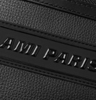 AMI - Logo-Appliquéd Pebble-Grain Leather Belt Bag - Black