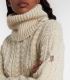 Moncler Grenoble Cable-knit wool and mohair-blend turtleneck sweater