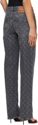 Marine Serre Gray Moon Laser Straight Jeans