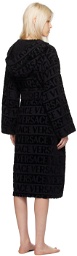 Versace Underwear Black Allover Robe