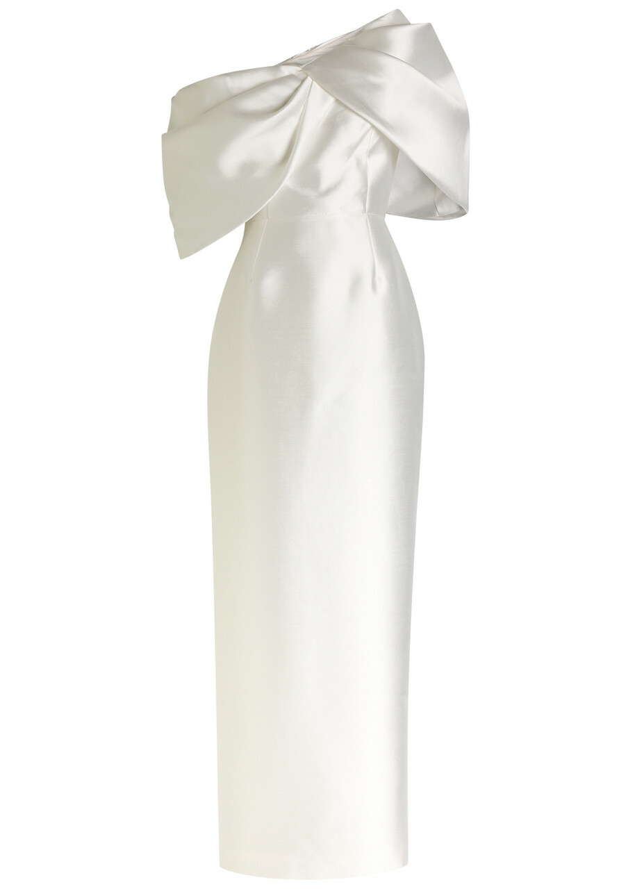 Solace London Davina One-shoulder Faille Gown Cream