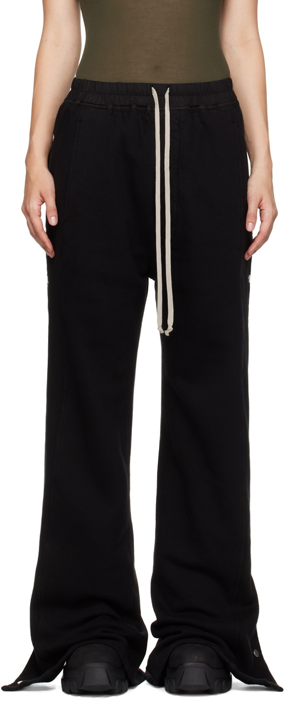 DRKSHDW | PORTERVILLE BLACK COTTON TWILL PUSHER PANTS パンツ Rick Owens DRKSHDW Black Porterville Pusher Lounge Pants